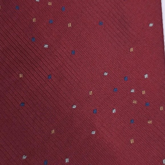 KENZO Paris Tie Mens VTG Burgundy Silk Geometric Dot Confetti Fun Festive‎ 80s - Picture 4 of 7